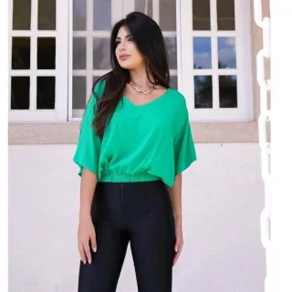 Moda verao blusa manga curta Duna - Vermelho