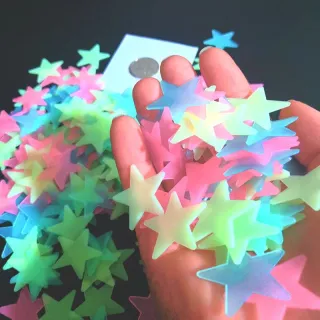 Decoração de Quarto com Estrelas Neon Fluorescentes que Brilham no Escuro para Teto de Criança