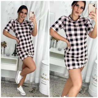 Vestido xadrez São João festa camisetão Juliana junina - Verde miltar