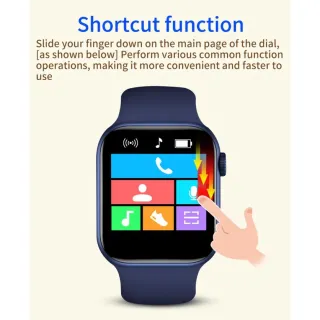 Smartwatch Pro MAX IWO 14 Series 7 T900 - Monitor de Frequência Cardíaca, Bluetooth Chamadas - Homens e Mulheres - Azul