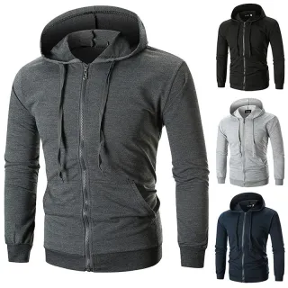 Unissex Peluciado Moletom Blusa Grossa Zíper - Camuflado-Preto