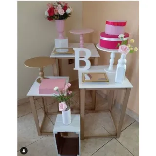 Kit Mezanino Vazado Festas Infantil - Trio de Festas Quadrado - Único