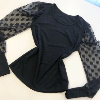 Blusinha Feminina Manga Longa Tule Canelada - Moda Inverno Blogueira - Pink