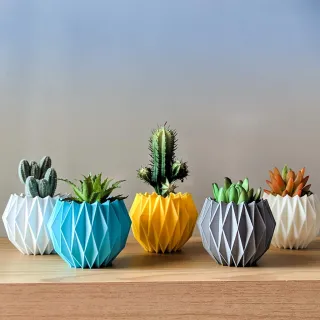 Palavra Gratidão e Kit Vaso Origami - Cobre