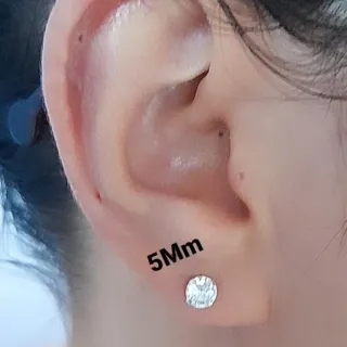 Prata Legítima Brinco Ponto de Luz Feminino e Masculino - 2,3,4,5,6,7,8,9,10 e 12Mm - 12mm