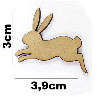 Apliques Coelho Pascoa Mdf 3x4cm - Festa Artesanato Decorar - Único
