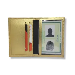 Porta Cartões de Couro Slim Masculino e Feminino - Café Tamanho CNH