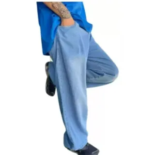 Calça estilo skate unisex boca larga ref: CÇBL-1 - Raryel - Azul Clara