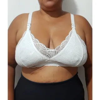 Plus Size Sutiã Amamentação Rendado GG ao 56 - Preto