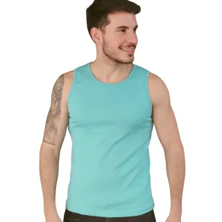 Regata Premium Elastano Masculina Ribana Americana Algodão - Branco