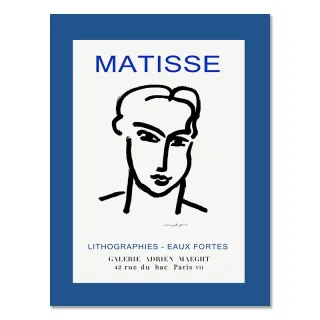 Decoração do quarto: Arte abstrata em lona azul Matisse - 04