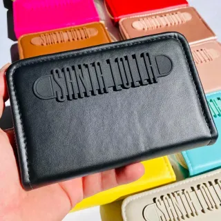 Carteira Feminina em couro com zíper, porta cartões e documentos - cores variadas - KIT SL VERD TIFFANY