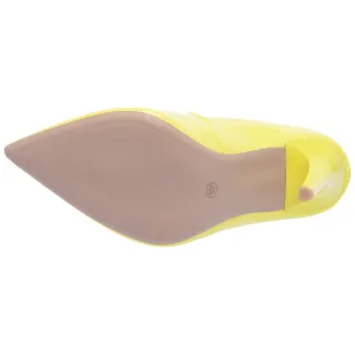 Verniz Amarelo Scarpin Di Scarp Salto Alto Bico Fino - 34