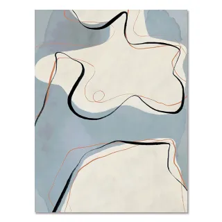 Decoração do quarto: Arte abstrata em lona azul Matisse - 04