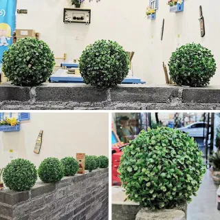 Decoração de casa com bola de buchinho 12 cm: gramas artificiais para vasos e arranjos - Kit com 5 unidades