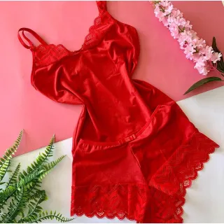 Pijama Verão Sensual Short Dool Baby Dool - Linha Noite - Preto