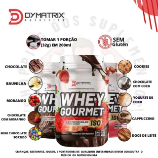 Dymatrix Whey Protein Isolado Gourmet 900g - Chocolate