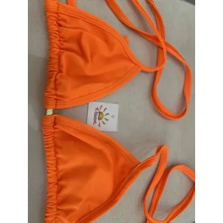 VÁRIAS CORES! Biquini tradicional Cortininha - Laranja