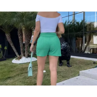 Cintura alta feminino linhão saia alfaiataria curta - Lilás