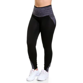 Detalhe em Risca - Calça Legging Fitness Cós Alto - Marrom