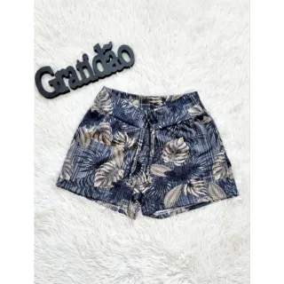 Kit Malha Estampada 3 Shorts Feminino - Dia a Dia - M