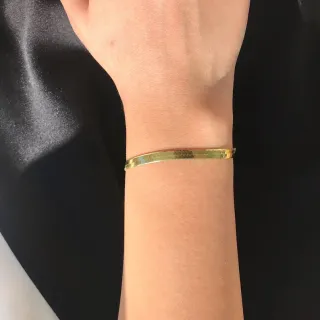 Colar e Pulseira Feminino Banhados a Ouro 18K - Kit de Cobra Laminada - Fúcsia