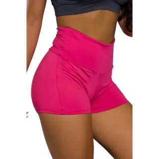Promoção Bermuda Feminina Meia Coxa Suplex Cós Alto Fitness - Pink