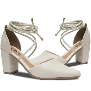 Scarpin Social Munita Amarrar Salto Grosso 29.09 - Nude