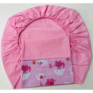 Lençol Montessoriano com fronha, jogo de 02 peças Ponto Palito - CHEVRON CINZA COM CINZA