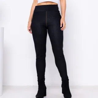 Legging Jeans Feminina Cos Alto Skinny com lycra - CINZA COR