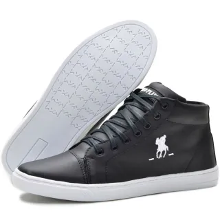 Sapatênis Polo Plus masculino original cano alto - Black