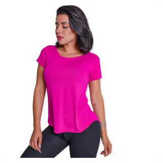 Blusa Dry Fit Feminina 100% Poliamida para Academia - T-shirt - Cinza