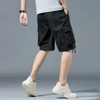 Shorts Masculino de Moda Esportiva com Bolso Lateral - Verão - Preto A