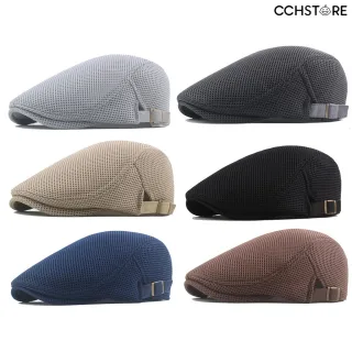 Boina Clássica Italiana Masculina de Poliéster Boné - Cinza Claro