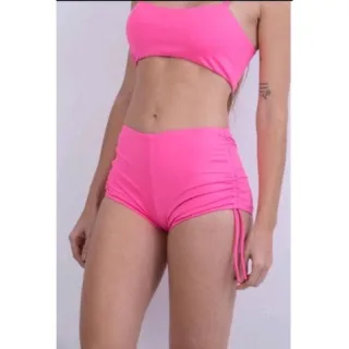 Lançamento 2022: Moda Praia Sukini - Shorts Calcinha feminino ajustável - Branco