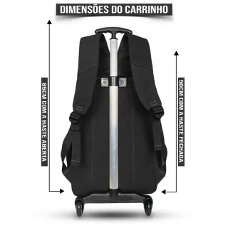 Lançamento: Mochila Escolar Reforçada de Lona com Rodinhas - Bege