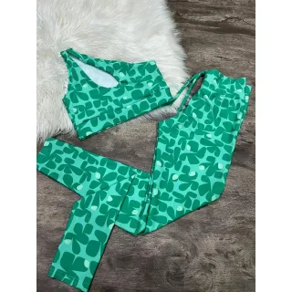 Calça Legging e Top de Um Ombro - Conjunto Fitness - Zebra