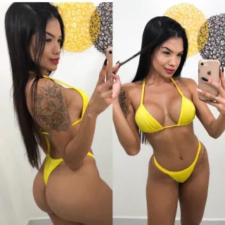 Lançamento Moda Praia: Biquíni de marquinha para piscina e saída de praia - G