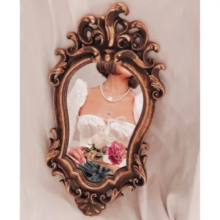 Decoração Vintage Provençal: Espelho Retrô para Quarto - Ouro Velho