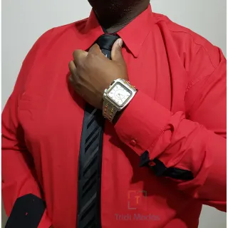 Camisa Social Plus Size Masculina G5 ao G10 - Pronta Entrega no Brasil - Azul Marinho