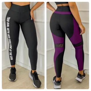 Legging Fitness Feminina com Tela - Calça Leg para Academia