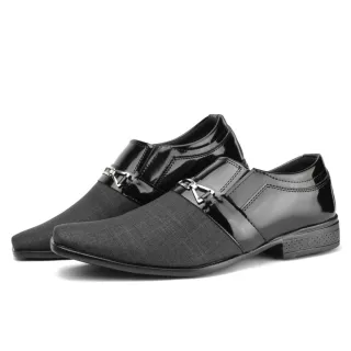 Confortável Sapato Preto Casual Calce Fácil Masculino Social Moderno - Movelt