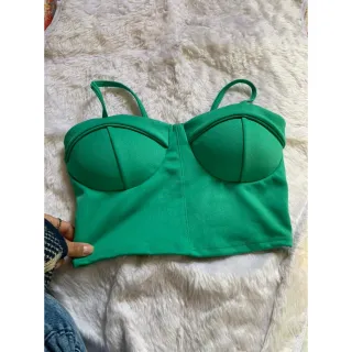 Promoção Cropped Neoprene Feminino com Bojo - Moda Blogueira - Rosa Bebe