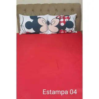 Poliéster Jogo de Lençol Casal Temático 3 Peças - Diversos - 11 VERMELHO