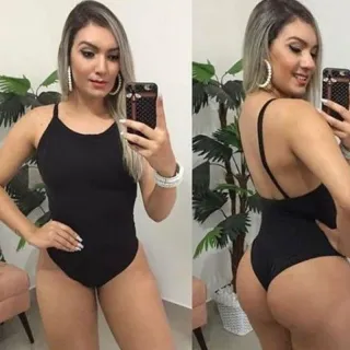 Moda Praia Feminina Maiô Preto Premium - Libélula cavado alça 36/40