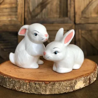 Enfeite de jardim Coelhos - Decoração de Páscoa - Único