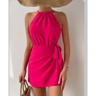 Macaquinho Estiloso Malha Duna Com Amarração e Bojo