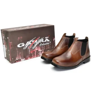 Botina de Couro Legítimo Masculina com Sola de Borracha Costurada e Colada - 43