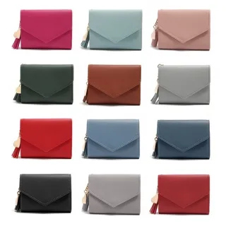 Porta-Cartões com Franjas - Bolsa de Mão Feminina - Vermelho