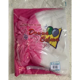 Toalha de TNT com babado para decoração de festa de aniversário - Verde Limao/Marrom